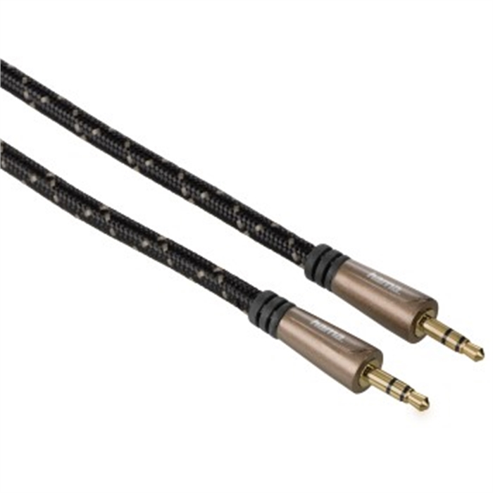 Image de Câble audio, Jack mâle 3,5 mm - Mâle, stéréo, métallique, plaqué or, 1,5m / Câbles Jack