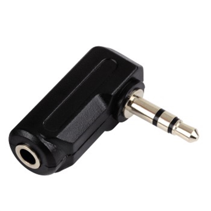 Image de Adaptateur coudé, jack femelle 3,5 mm stéréo - mâle 3,5 mm 90° / Adaptateurs Jack