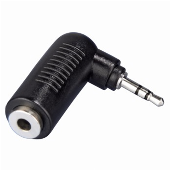 Image de Adaptateur coudé, jack femelle 3,5 mm stéréo - mâle 2,5 mm 90° / Adaptateurs Jack