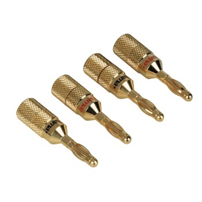 Image de Adaptateur audio pour haut-parleurs, fiches banane, lot de 4 / Fiches banane