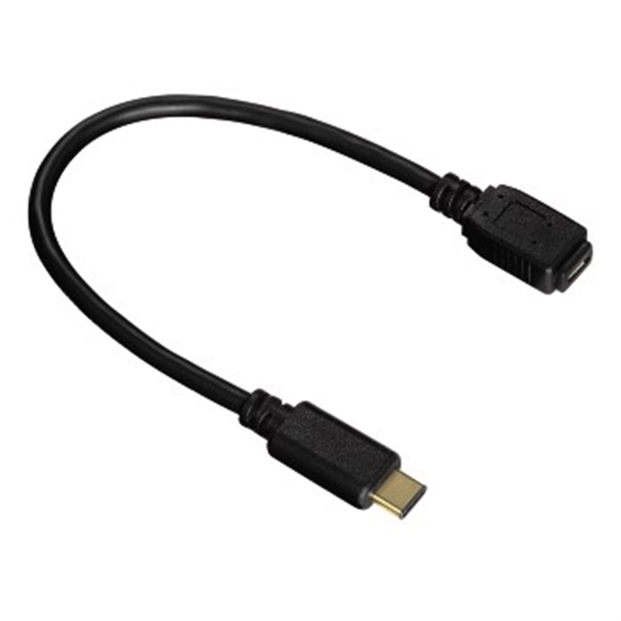 Image de Câble adapt. USB-C, fiche USB-C – connect. micro-USB 2.0, doré, 0,15 m / Adaptateur USB