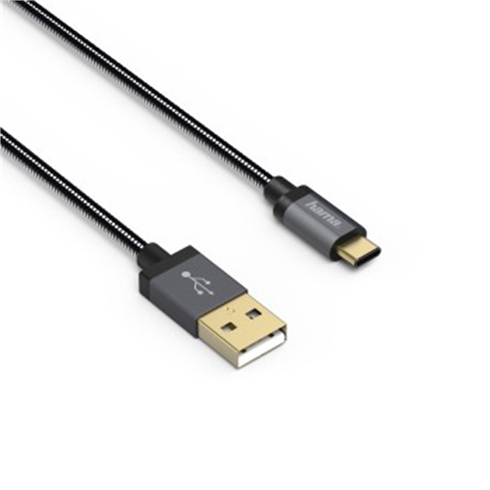 Picture of Elite USB-C Cable, metal, gold-plated, anthracite, 0.75 m / USB Cable