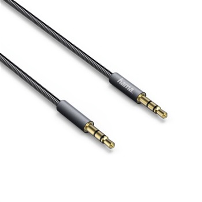 Image de Câble audio avec jack de 3,5 mm Elite, métal, doré, anthrac., 0,75 m / Câbles Jack