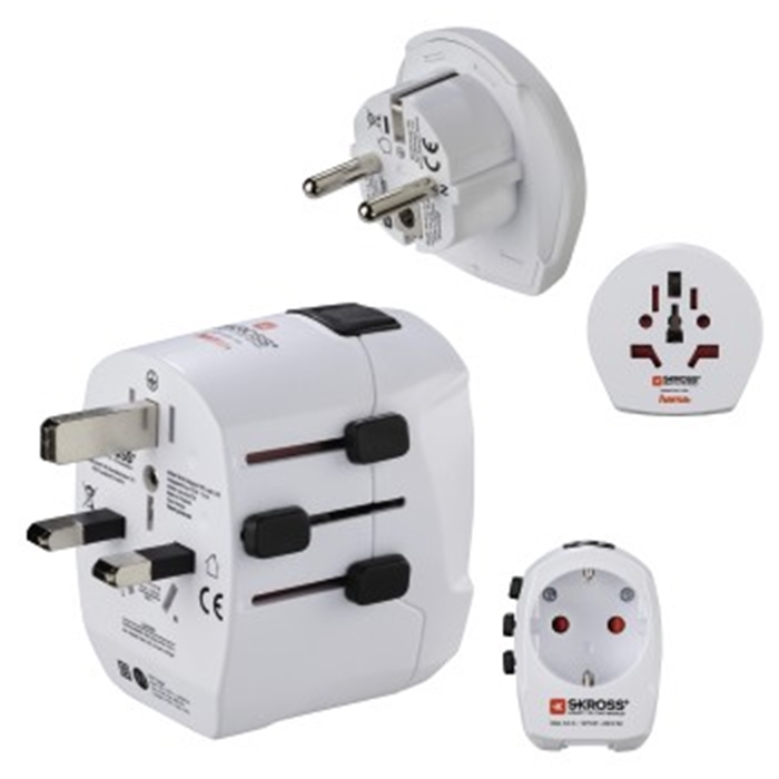 Picture of World Travel Pro Light USB World World Travel Adapter Plug, 3 pins / Travel Plug