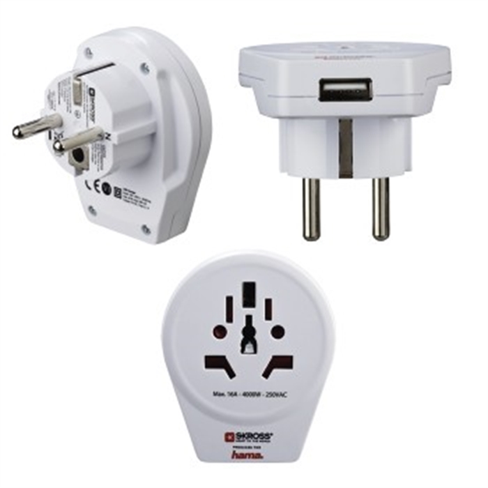 Picture of World to Europe USB Universal Travel Adapter Plug / Travel Plug