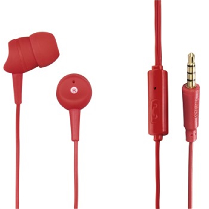 Image de Casque micro intra-auriculaire Basic, rouge / Casque avec micro