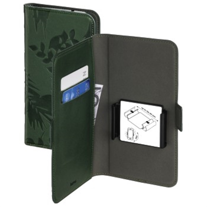 Picture of Smart Move - Jungle Leaves Booklet, size XXL (5.1 – 5.8), dark green / Smartphone Booklet Case