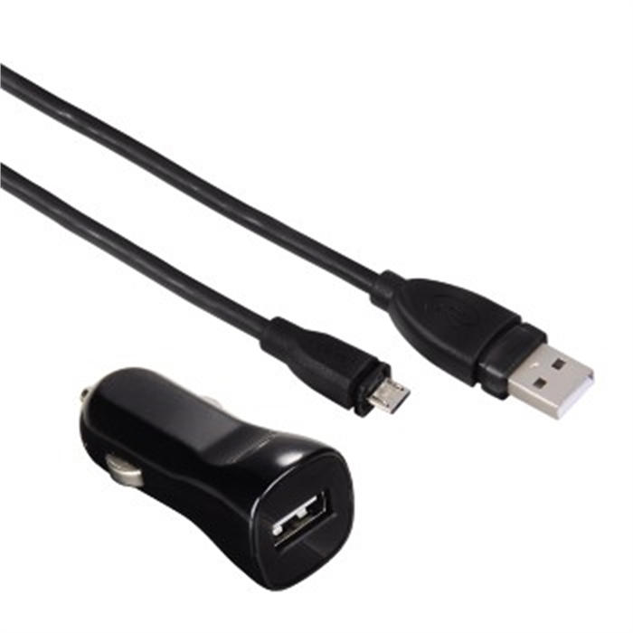 Image de Kit charge allume cigare pr tablettes, micro-USB, 5 V/2,4 A, noir / Kit de charge pour voiture