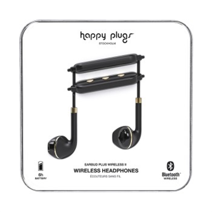 Image de Happy Plugs Casque d'écoute Earbud plus II BT or noir 