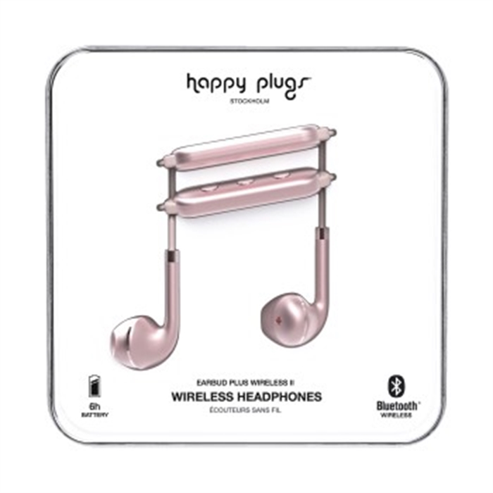 Image de Happy Plugs Casque d'écoute Earbud plus II BT rose or