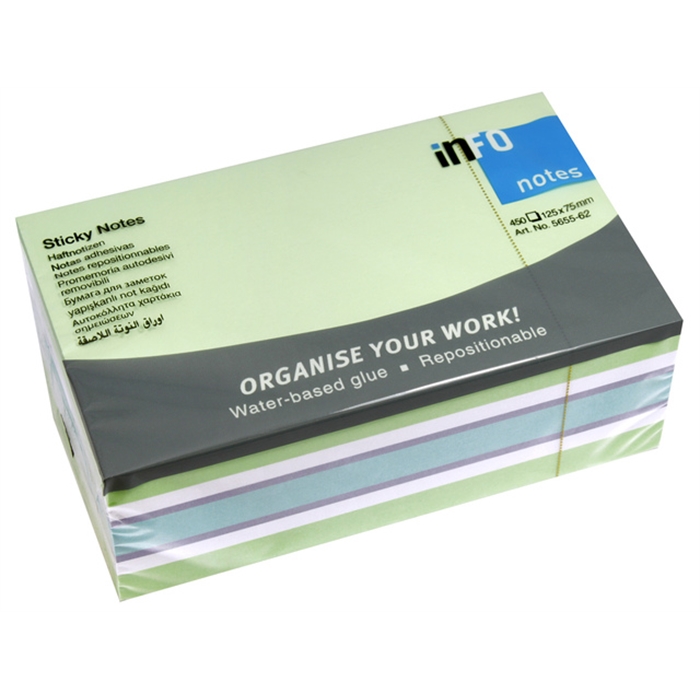 Picture of Info Notes 125x75mm assorti Brilliant bloc 450 feuilles