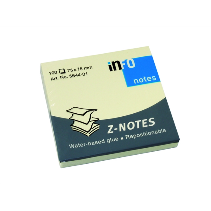 Picture of Info notes 75x75mm "Z" jaune bloc de 100 flles