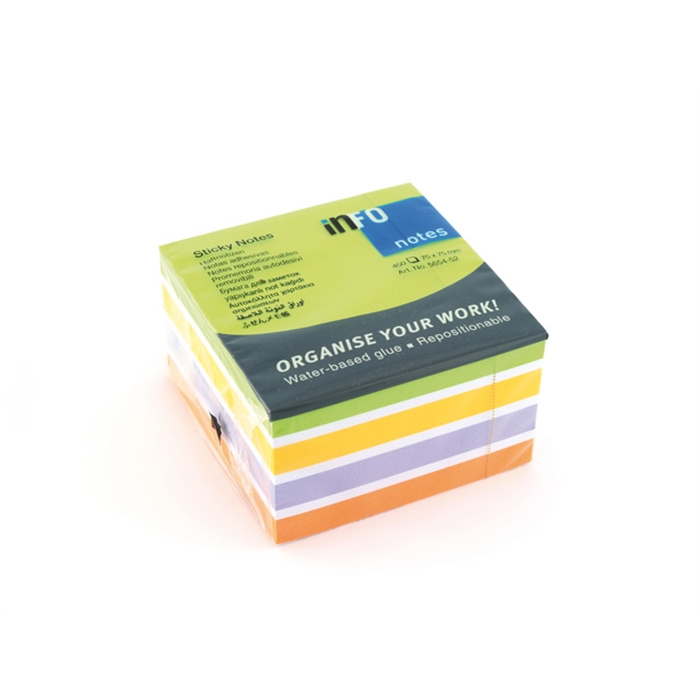 Picture of Info Notes 75x75mm assorti Color Mix bloc 450 feuilles