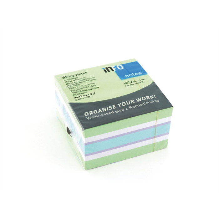 Picture of Info Notes 75x75mm assorti Brilliant bloc 450 feuilles