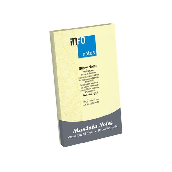 Picture of Info notes 125x75mm jaune bloc de 100 flles