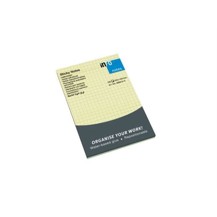 Picture of Info notes 100x150mm jaune ligné bloc de 100 flles