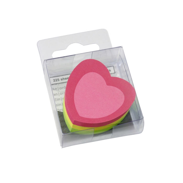 Picture of Info shaped sticky notes 50x50mm 'coeur' assorti 225 flles