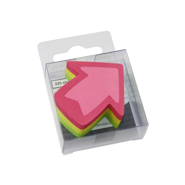 Picture of Info shaped sticky notes 50x50mm 'fleche' assorti 225 flles