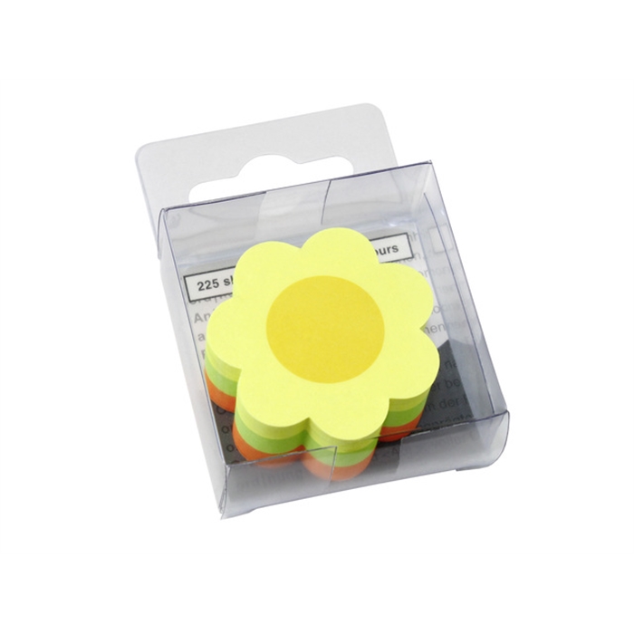 Picture of Info shaped sticky notes 50x50mm 'fleurs' assorti 225 flles