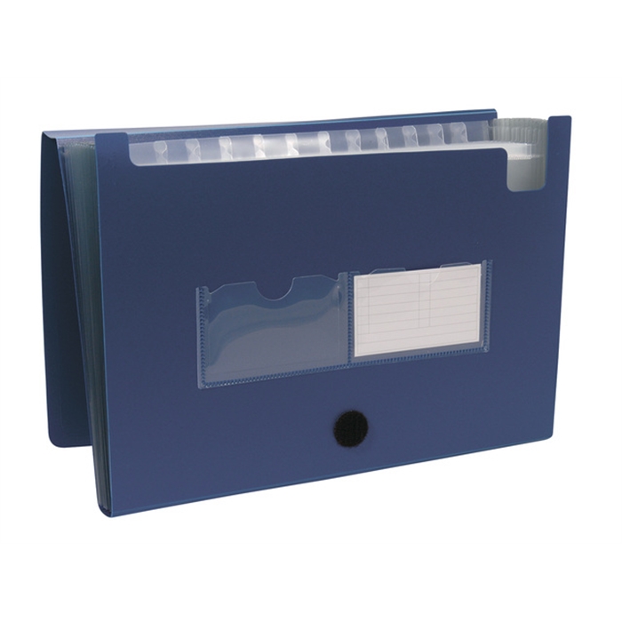 Image de Porte-documents Kangaro A4 PP bleu foncé 12 tabs, 13 cases