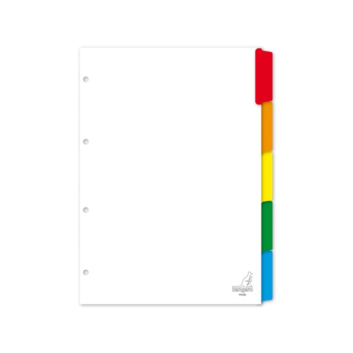 Picture of Intercalaires Kangaro sans texte A4 carton 190grs 4 perf. 5 touches blanc