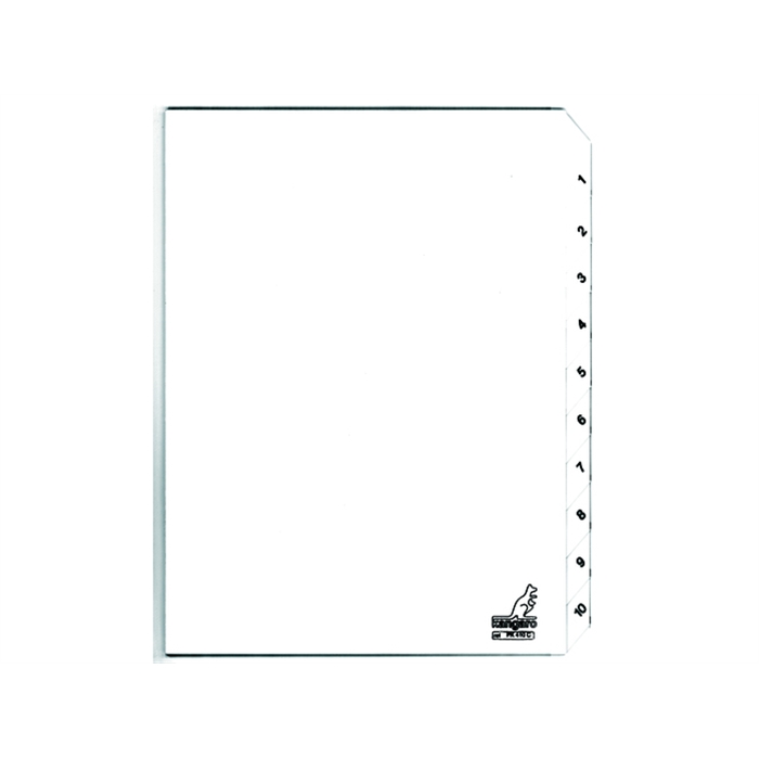 Picture of Intercalairs Kangaro sans texte A4 carton 190grs 4 perf.    10touches blanc