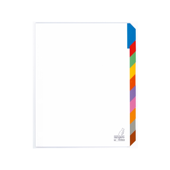 Picture of Intercalaires Kangaro sans texte A4 carton 190grs 23perf.   10touches blanc