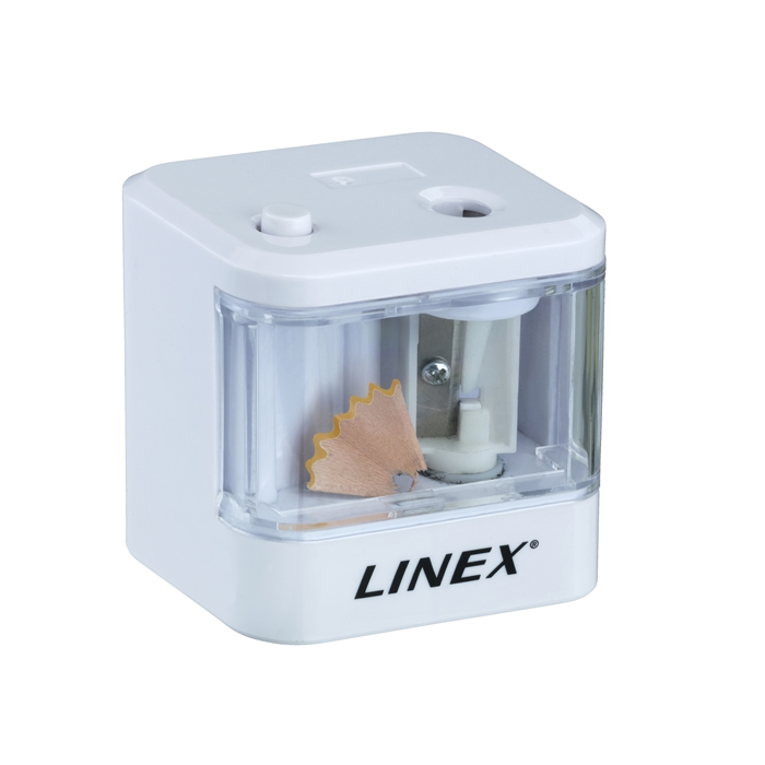 Picture of Linex battery-operated pencil sharpener, white