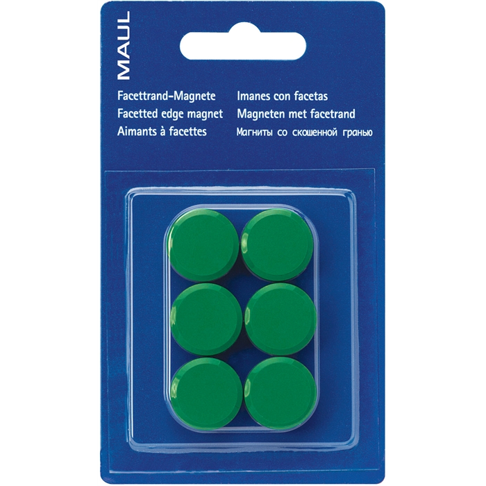 Afbeelding van Magneet MAULpro, Ø 20 mm x 8 mm, 6 st, blister Groen