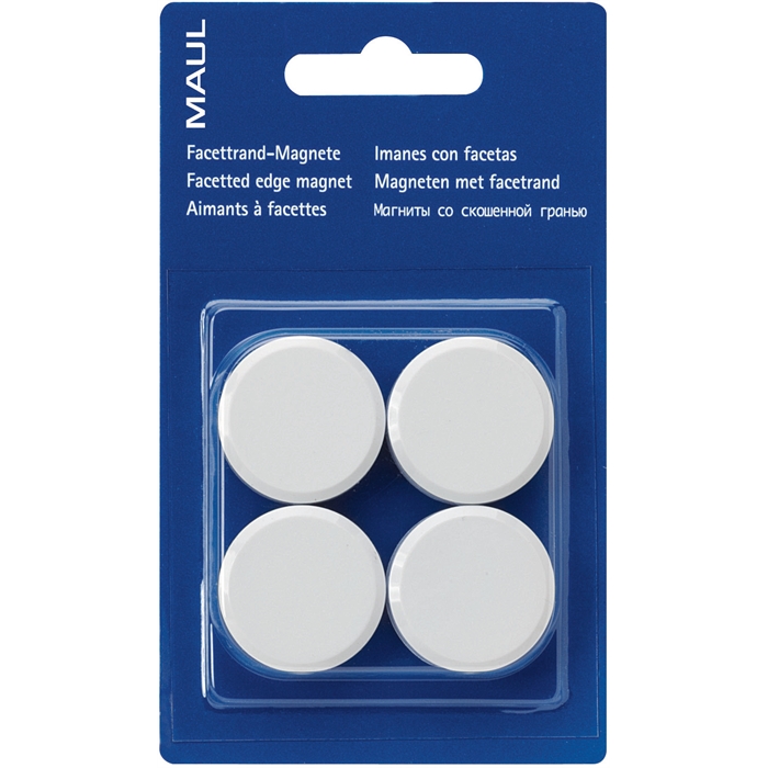 Afbeelding van Magneet MAULpro, Ø 30 mm x 10 mm, 4 st, blister Wit