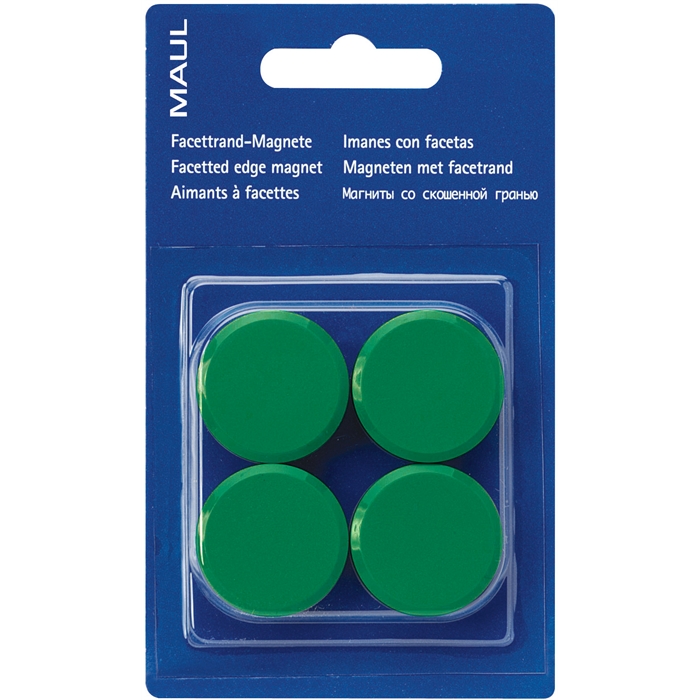 Afbeelding van Magneet MAULpro, Ø 30 mm x 10 mm, 4 st, blister Groen