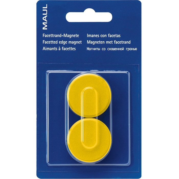 Afbeelding van Magneet MAULpro, Ø 34 mm x 13 mm, 2 st, blister Geel