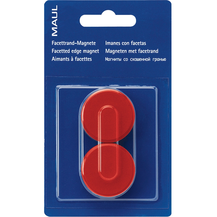 Afbeelding van Magneet MAULpro, Ø 34 mm x 13 mm, 2 st, blister Rood