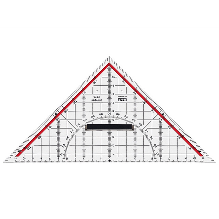 Picture of geodriehoek Möbius & Ruppert 20cm plexiglas transparant     voor technisch tekenen