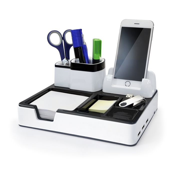 Picture of MONOLITH 190MO003DW - Desk-organizer, White/Black