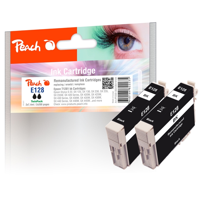 Picture of Epson S22, bk, REM, Twin-Pack, PI200-382 2 ink cartridge 2x7.4ml (UK=55)