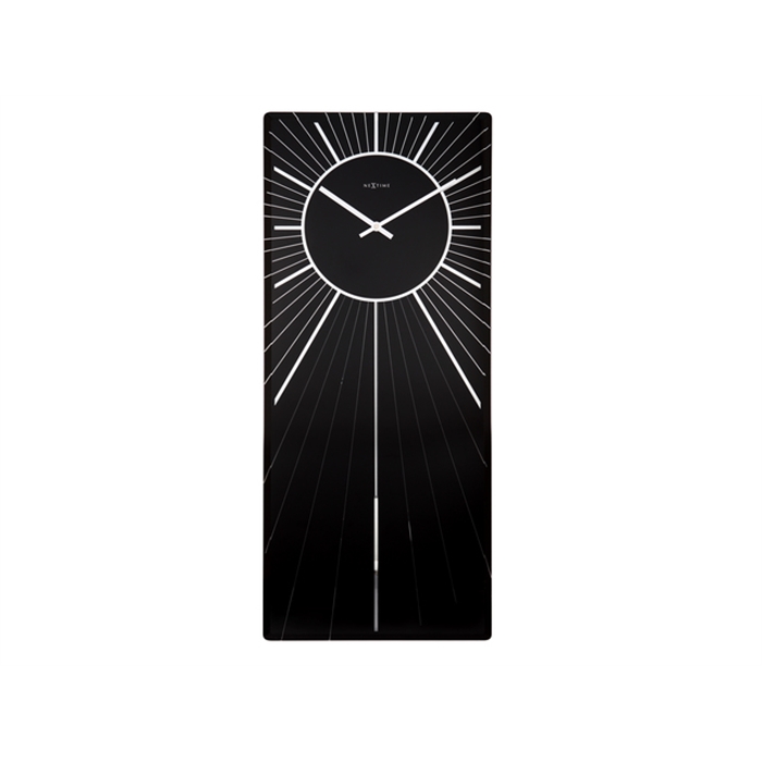 Image de Horloge murale NeXtime 70 x 30, verre, noir, 'Heavenly'