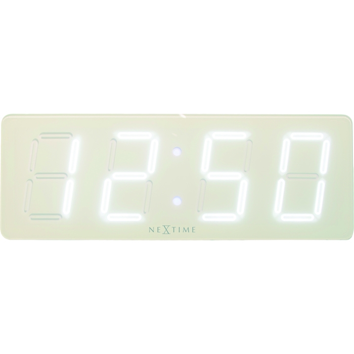 Image de Horloge murale NeXtime 51.5 x 18 x 4.5 cm, plastique,       blanc, 'blanc D'