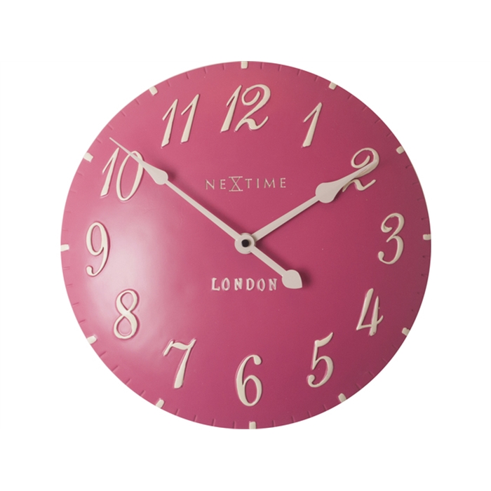 Image de horloge murale NeXtime dia 34,5 cm, poly resin, rose,       'London'