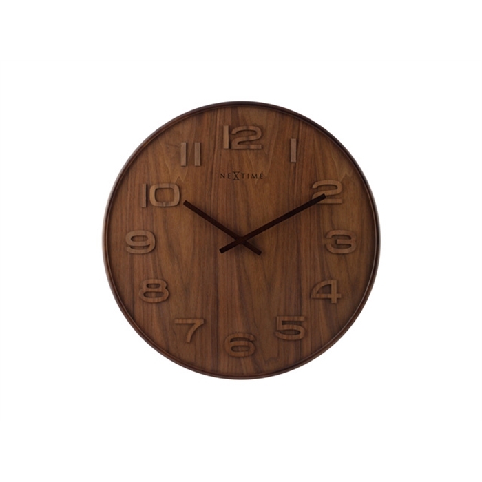 Image de Horloge murale NeXtime dia. 53 x 3 cm, bois, marron, 'Wood  Wood Big'