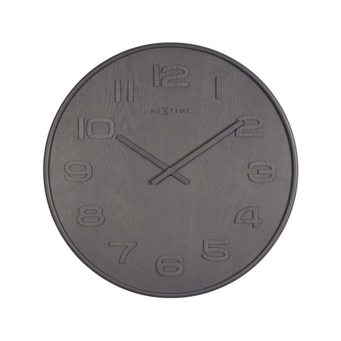 Image de Horloge murale NeXtime dia. 52.8 x 3 cm, bois, gris, 'Wood  Wood Big'