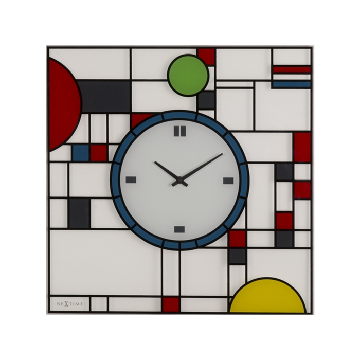 Image de horloge murale NeXtime 43x43cm, verre, teinte, 'Frank'