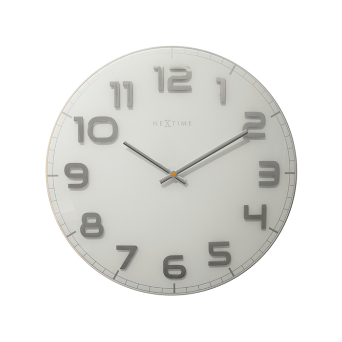 Image de Horloge murale NeXtime dia. 50 cm, verre, blanc, 'Classy    Large'