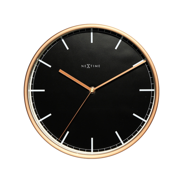 Image de horloge murale NeXtime dia 25 cm noir, cuivre