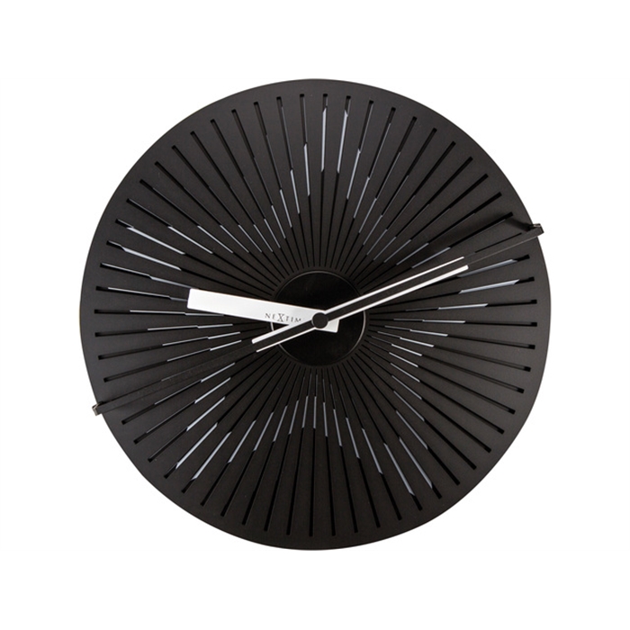 Image de Horloge murale NeXtime dia. 30 cm, metal, noir/blanc,       'Kinegram Star'