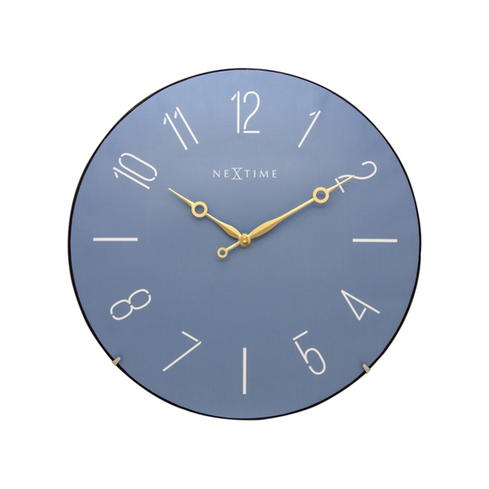 Image de Horloge murale NeXtime dia. 35 cm, verre bombé, Blue-       'Trendy Dome'