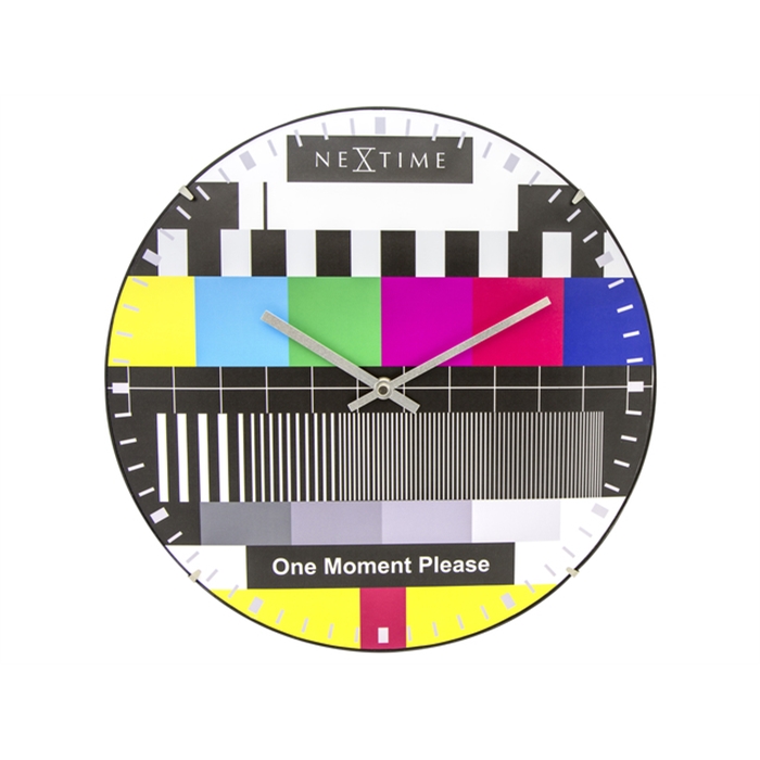 Image de Horloge murale NeXtime dia. 35 cm, verre bombé,             multi-couleurs, 'Testpage Dome'