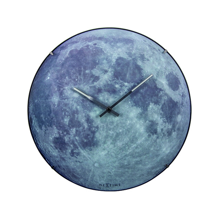 Image de Horloge murale NeXtime dia. 35 cm, verre bombé, 'Blue Moon  dome'