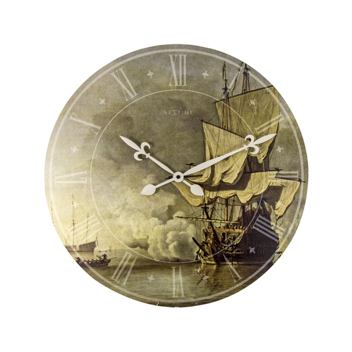 Image de Horloge murale NeXtime dia. 50 cm, bois, 'The Shot'