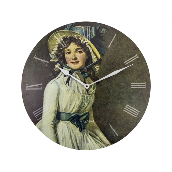 Image de Horloge murale NeXtime dia. 50 cm, bois, 'Portrait of Mrs   Serizy'